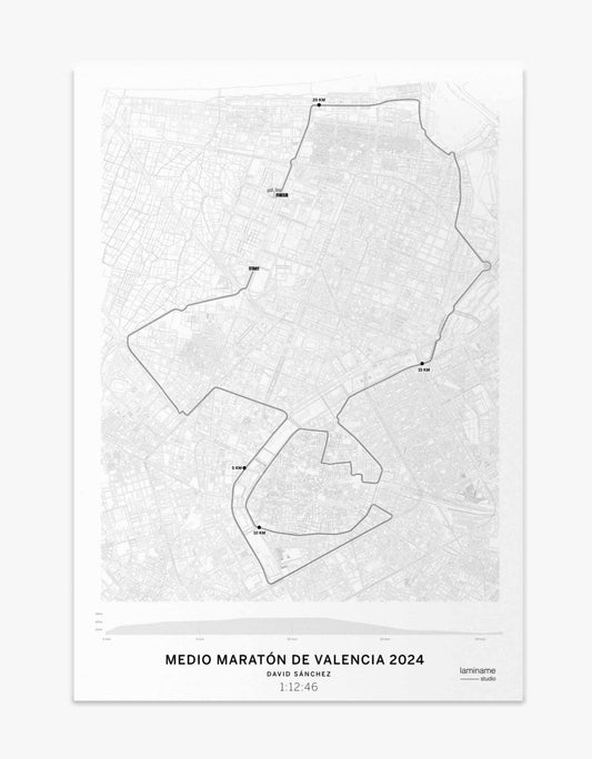 Medio Maratón de Valencia mapa póster