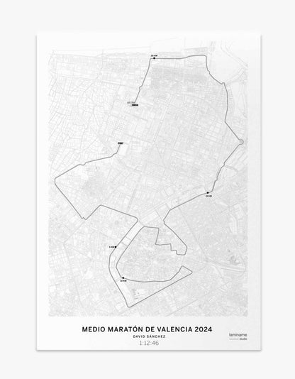 Medio Maratón de Valencia mapa póster