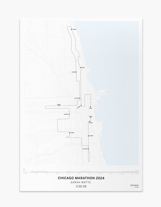 Mapa personalizado Maratón de Chicago – Póster exclusivo de laminame