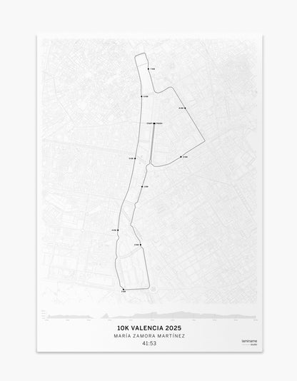 Póster 10K VALENCIA IBERCAJA By KIPRUN 2025 sin marco, creado por laminame como recuerdo deportivo único.