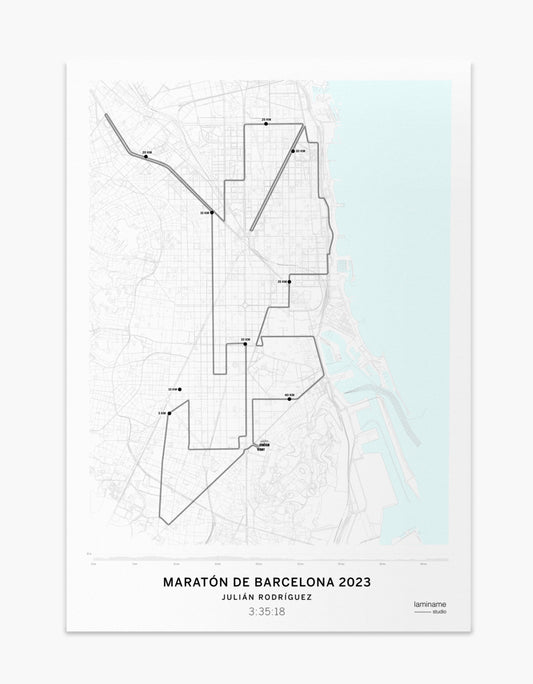 Maratón de Barcelona mapa póster