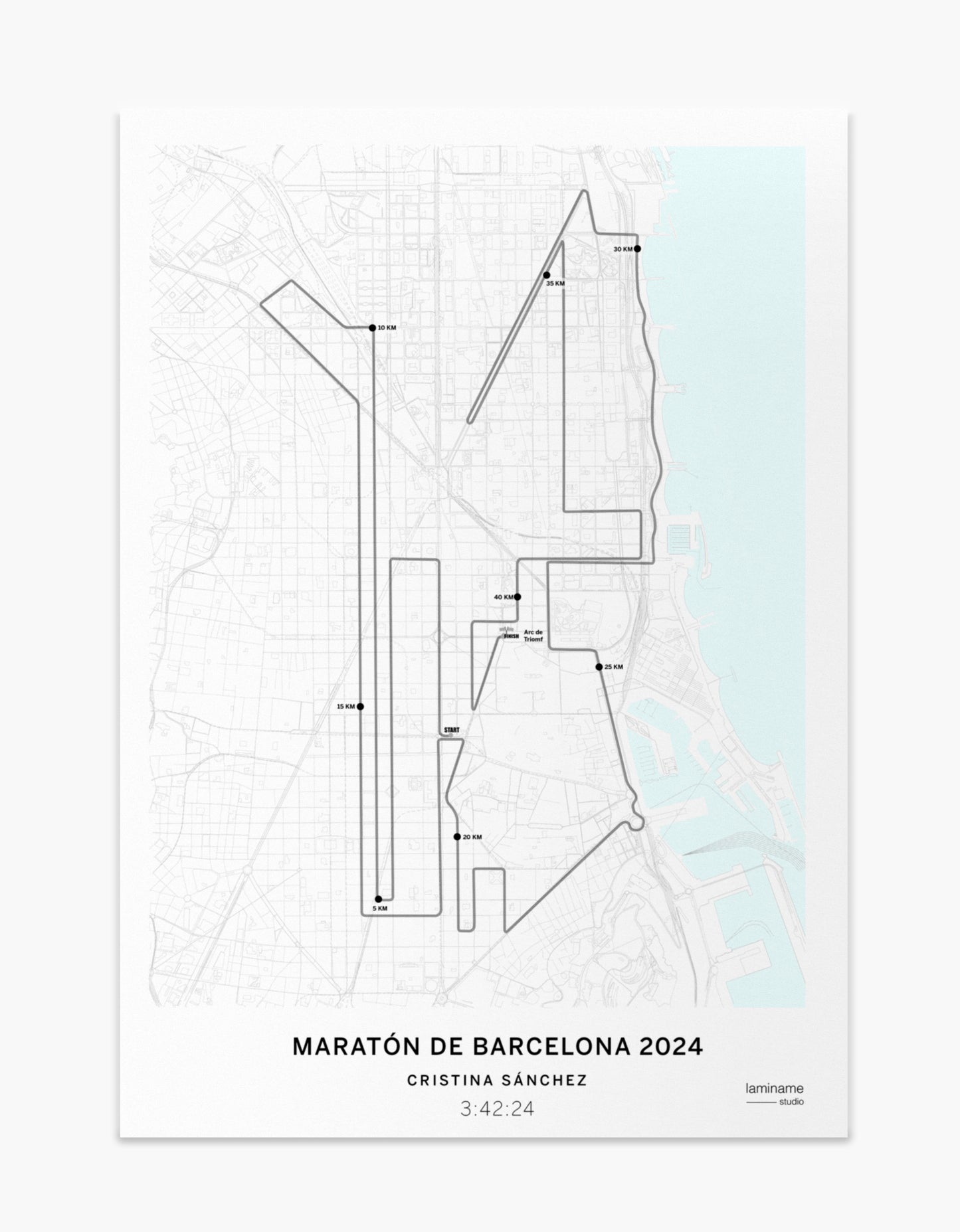 Maratón de Barcelona mapa póster