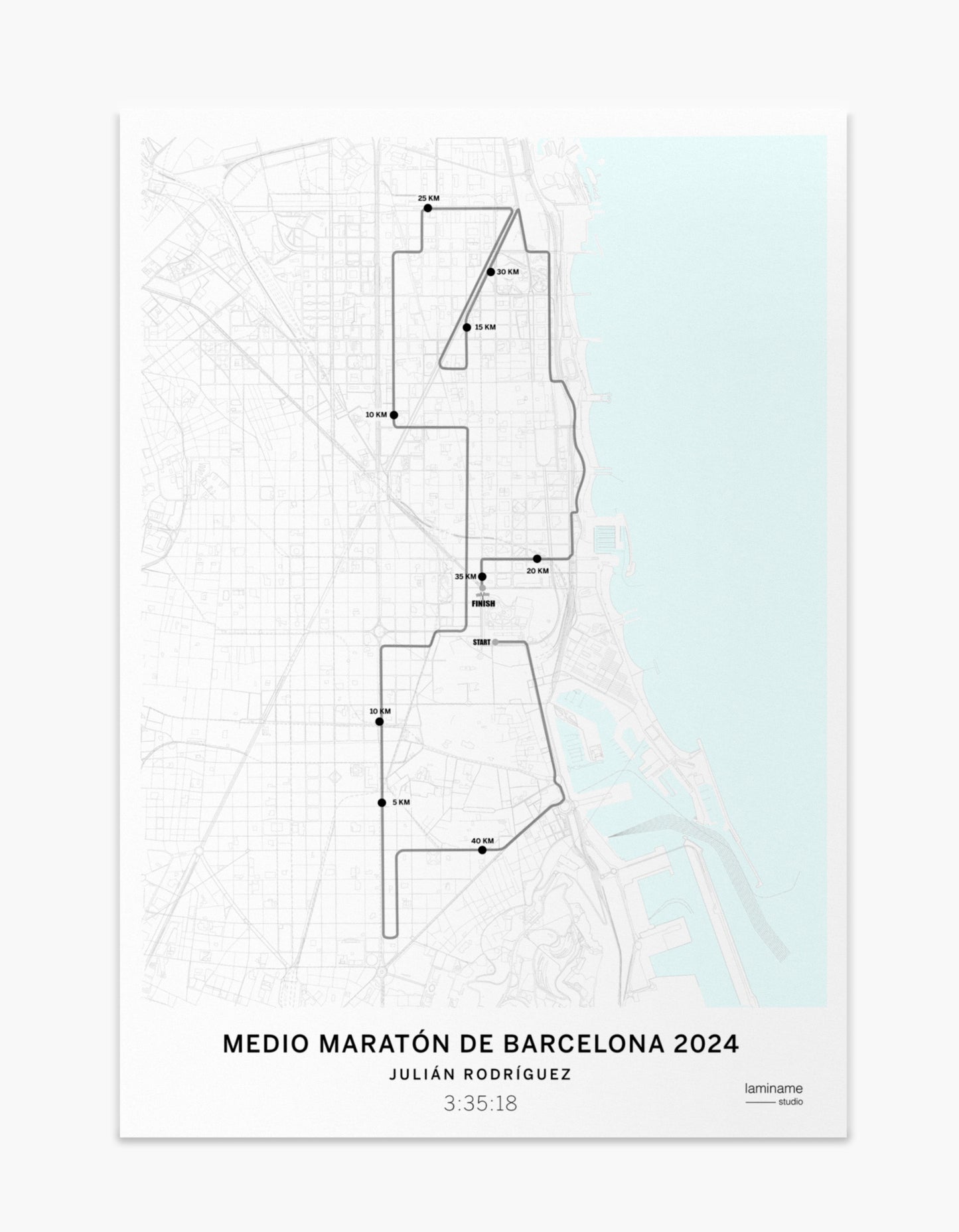 Medio Maratón de Barcelona mapa póster