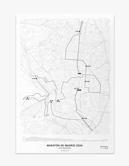 Maratón de Madrid mapa póster