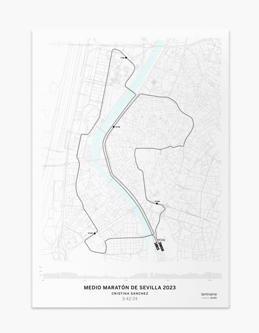 Comprar póster personalizado Medio Maratón de Sevilla – Personaliza tu nombre y tiempo