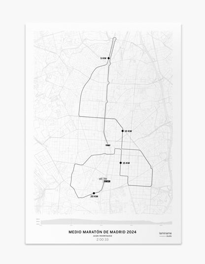 Medio Maratón de Madrid mapa póster