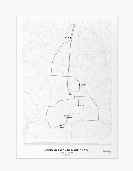 Medio Maratón de Madrid mapa póster