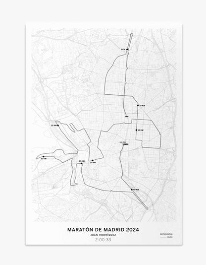 Maratón de Madrid mapa póster