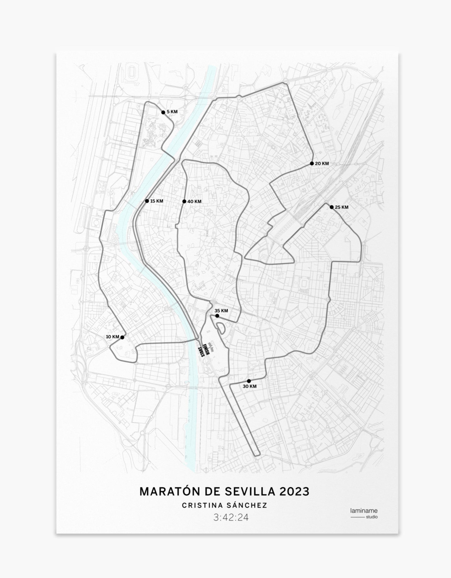 Maratón de Sevilla mapa póster