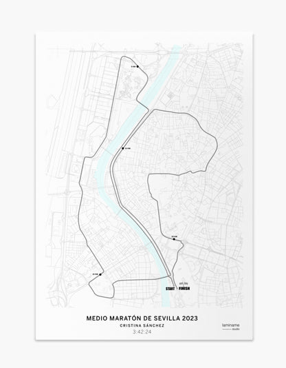 Medio Maratón de Sevilla mapa póster