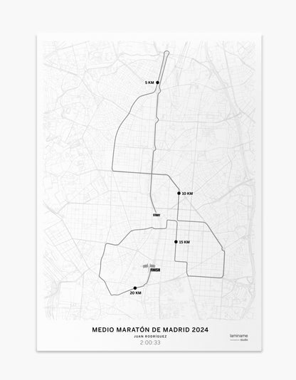 Medio Maratón de Madrid mapa póster