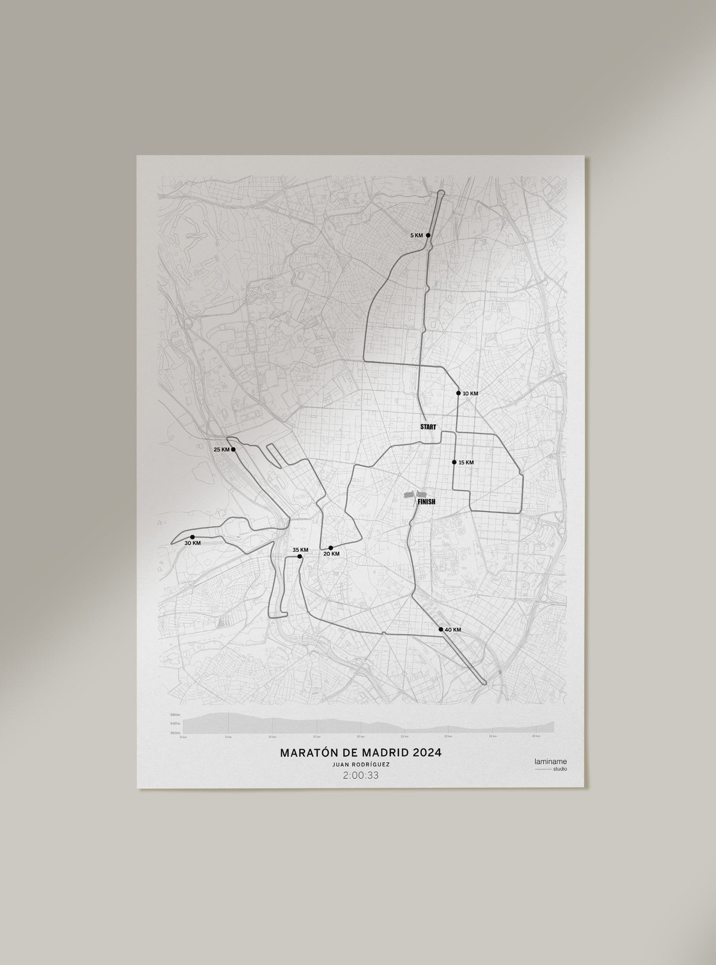 Póster de la Maratón de Madrid Zurich – Personaliza tu carrera con nombre y tiempo