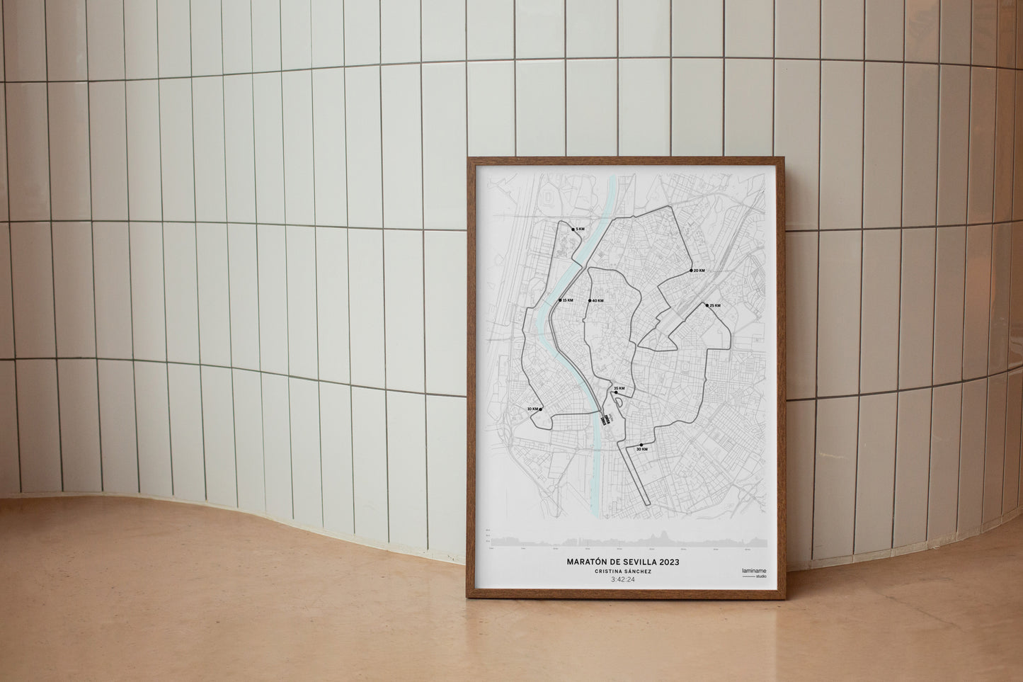 Maratón de Sevilla mapa póster