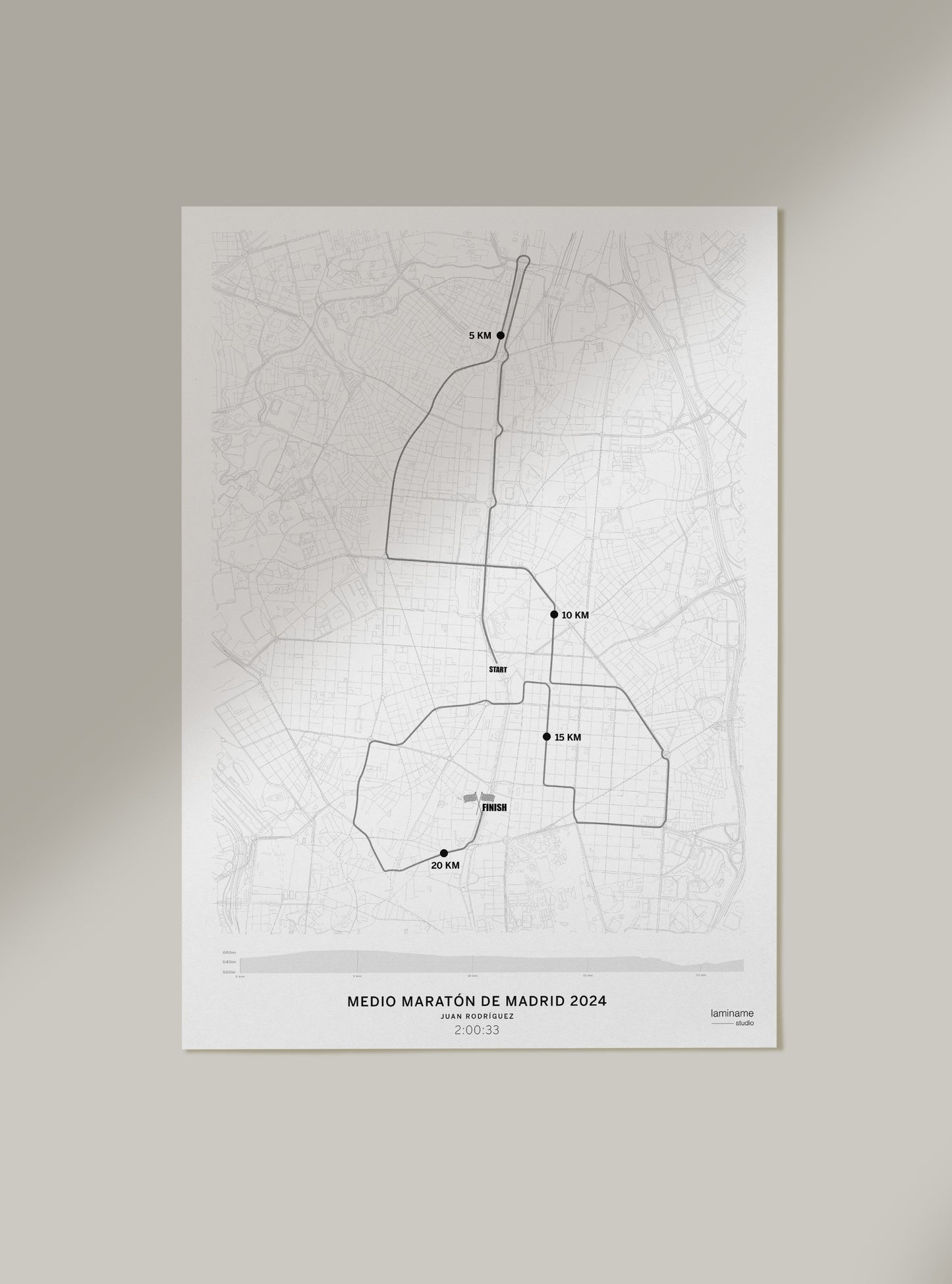 Medio Maratón de Madrid mapa póster