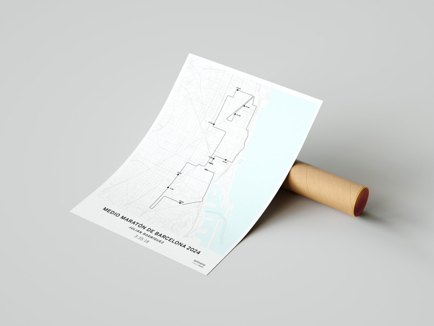 Medio Maratón de Barcelona mapa póster