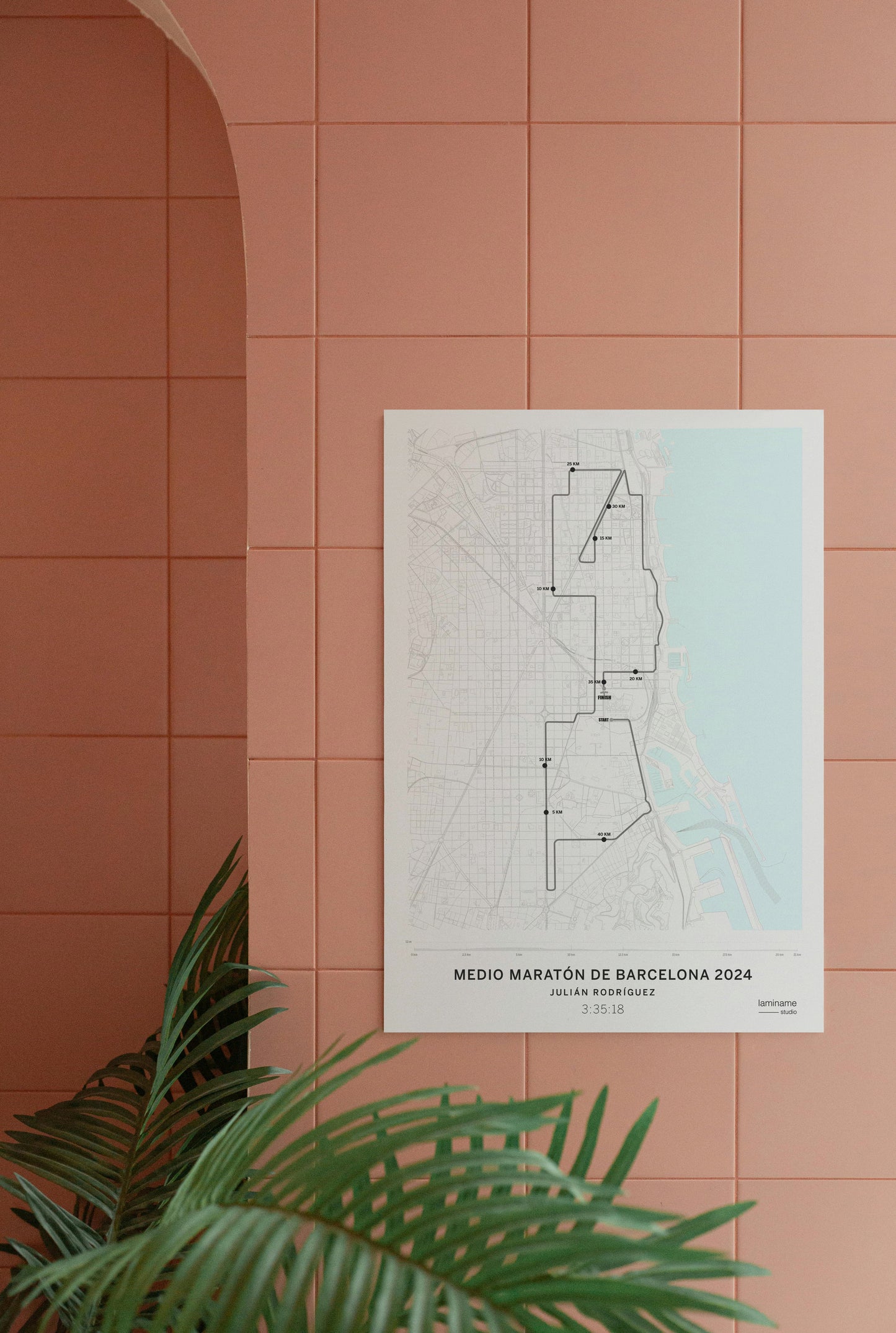 Medio Maratón de Barcelona mapa póster