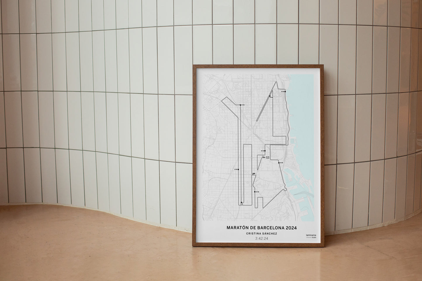 Maratón de Barcelona mapa póster