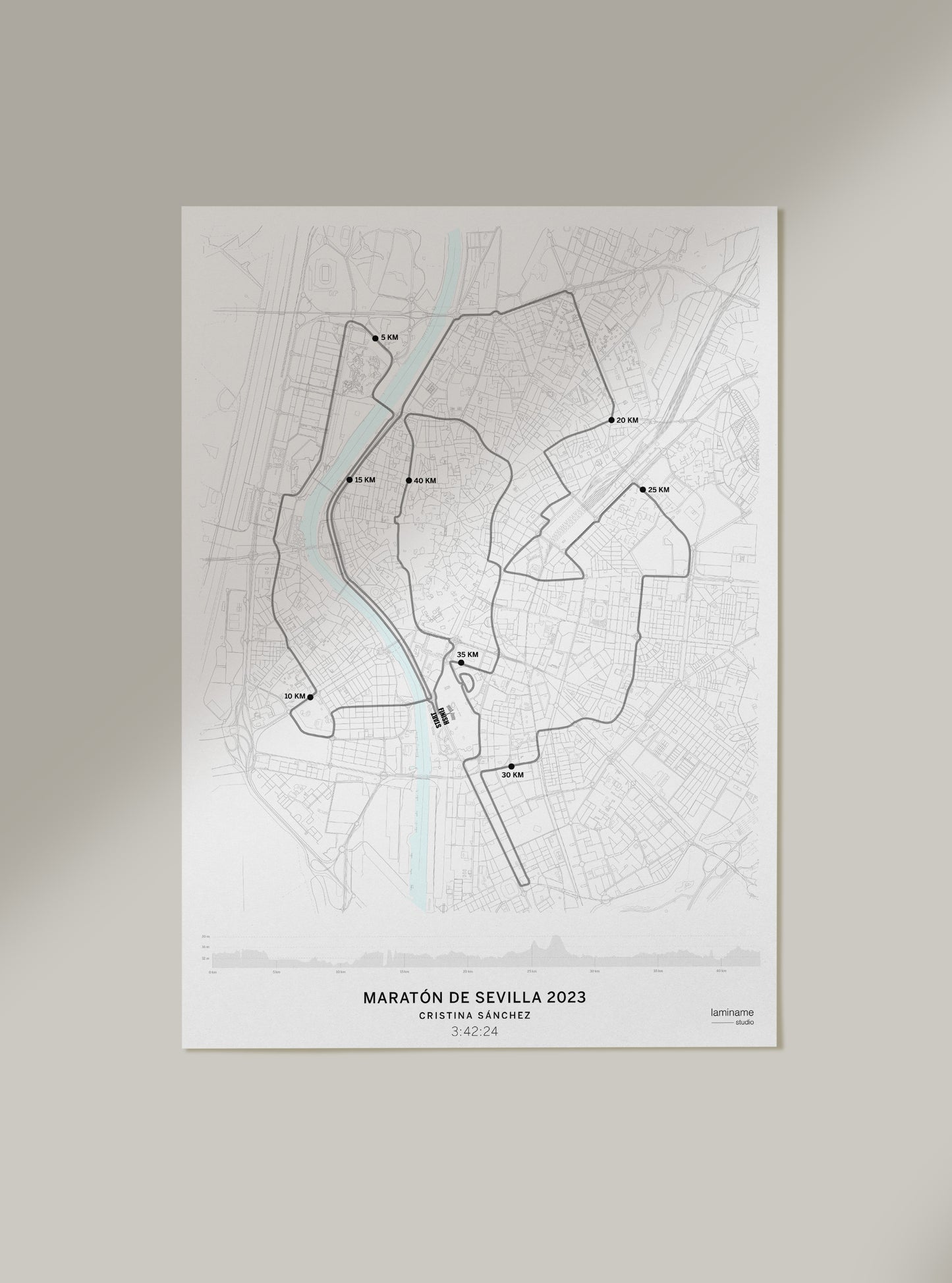 Maratón de Sevilla mapa póster