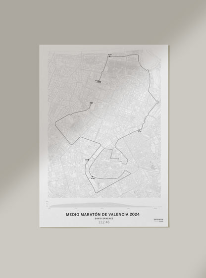 Medio Maratón de Valencia mapa póster