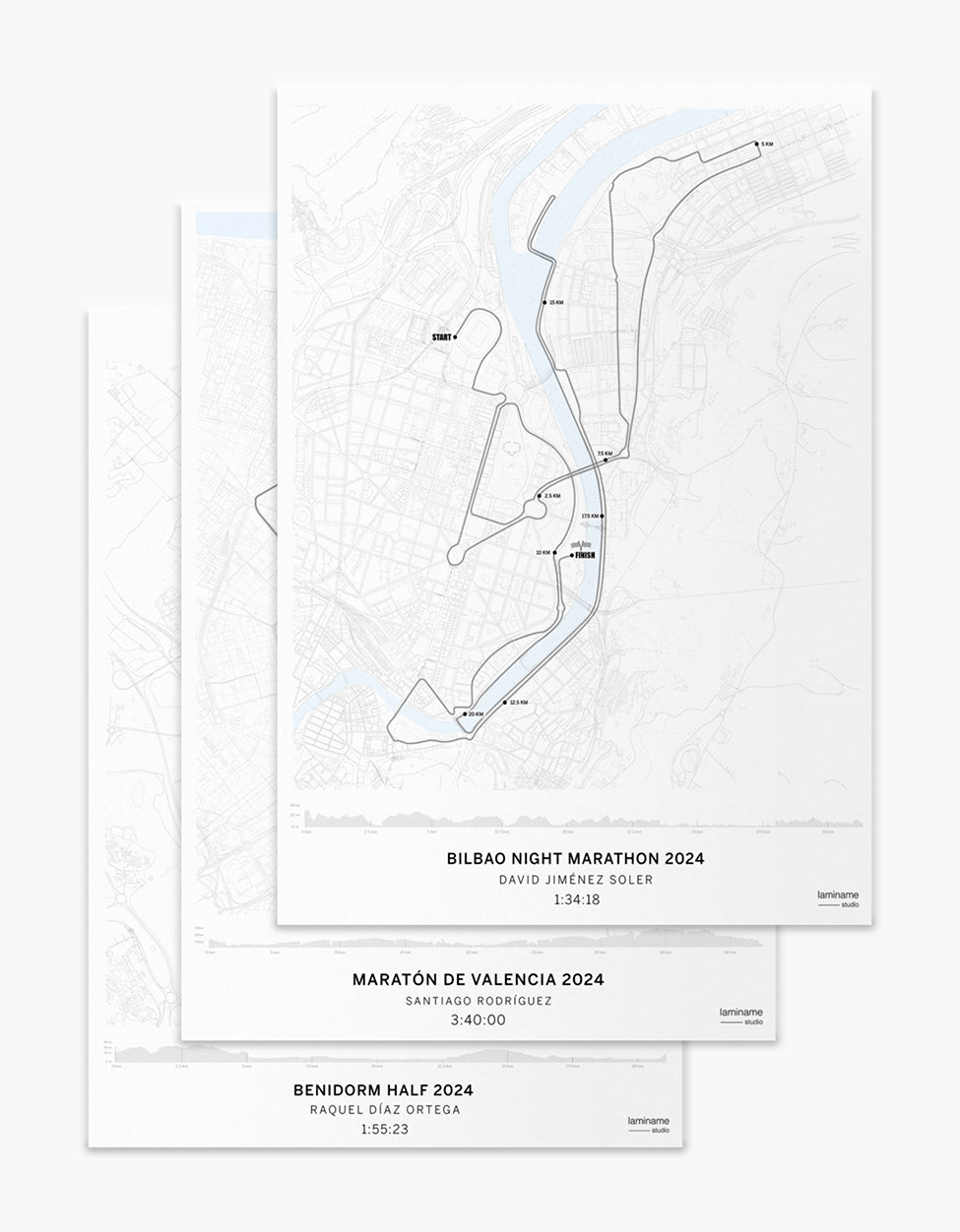 Mapas personalizados de carreras deportivas poster maraton regalo