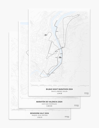 Mapas personalizados de carreras deportivas poster maraton regalo