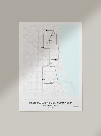 Medio Maratón de Barcelona mapa póster