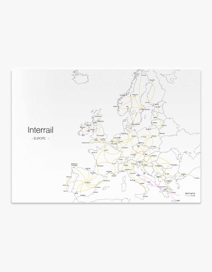 Mapa del Interrail Eurrail póster