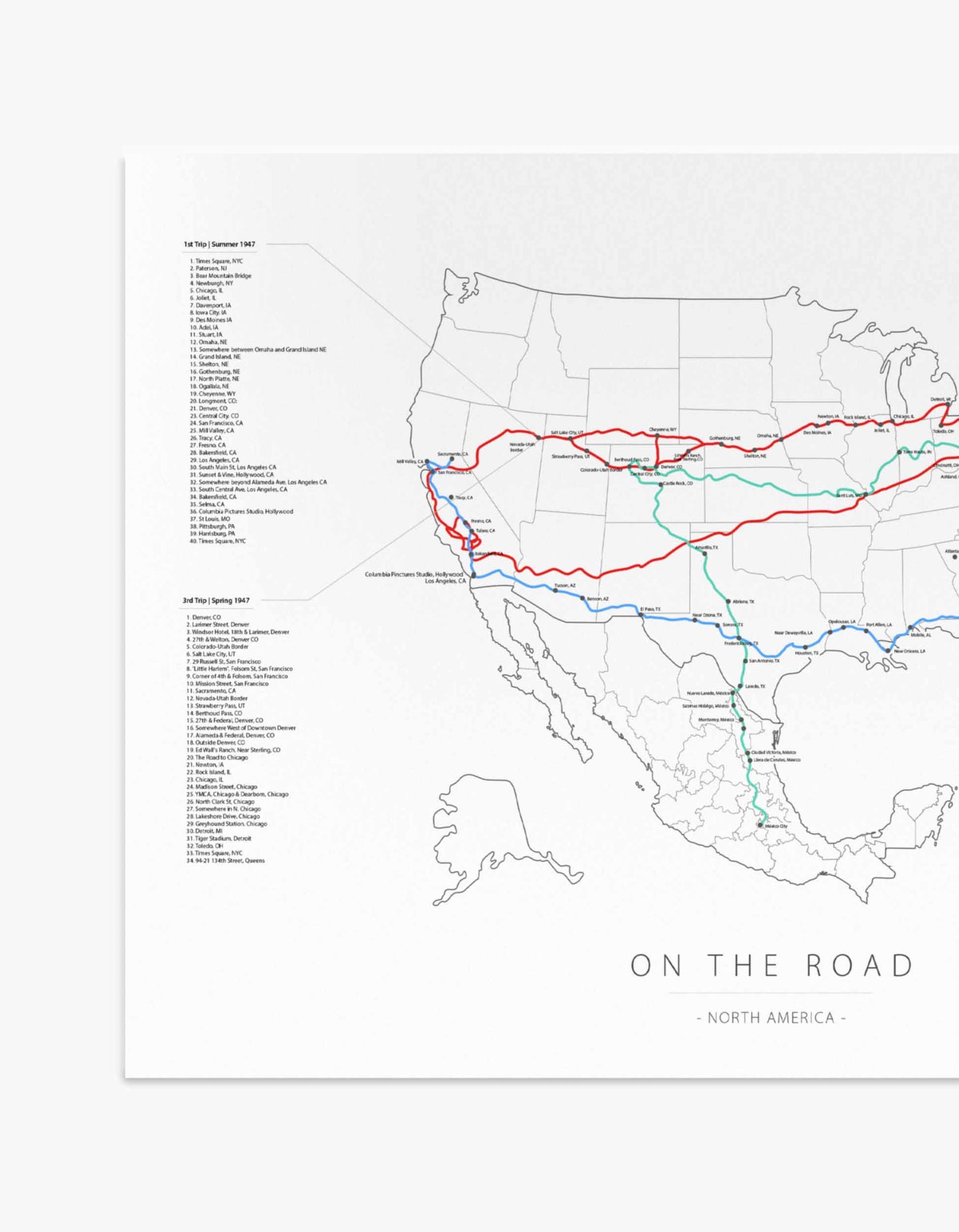 Mapa On the Road  póster