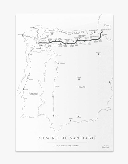 Mapa Camino de Santiago póster